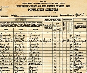 Registros del censo de 1930 en Ancestry